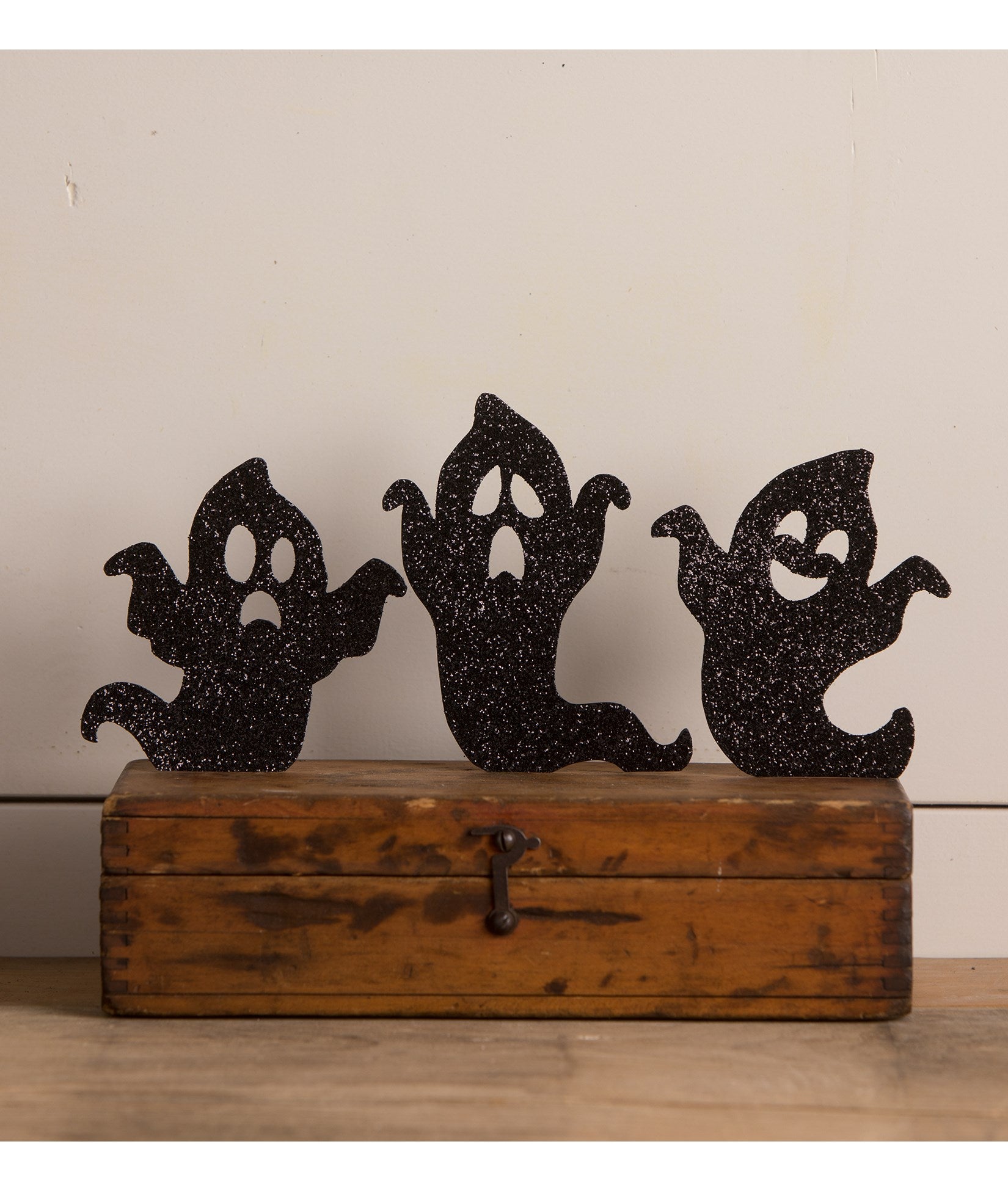 Ghost Silhouettes with Black Glitter