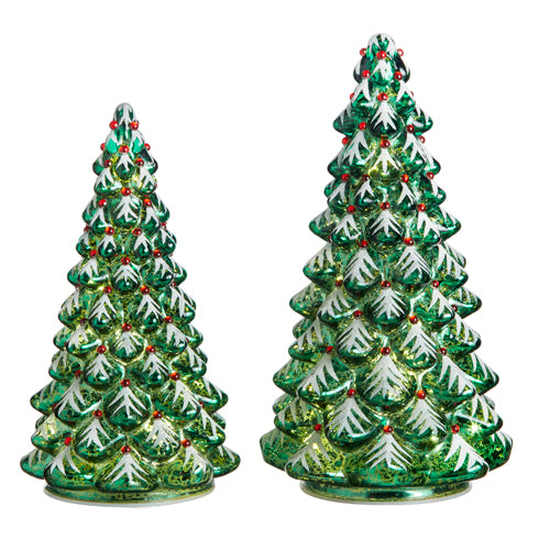 Glass Christmas Trees with Lights