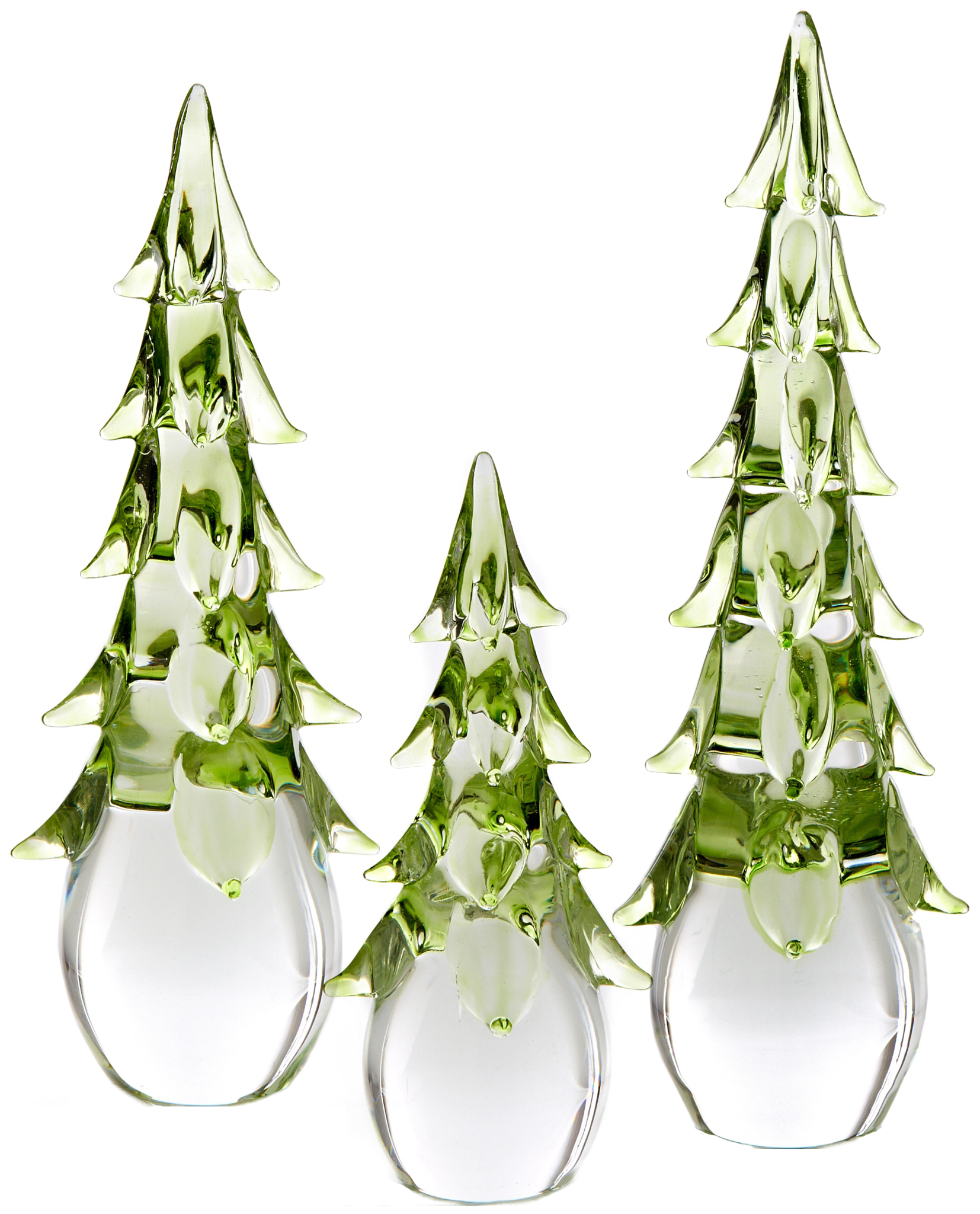 Solid Glass Evergreen Trees