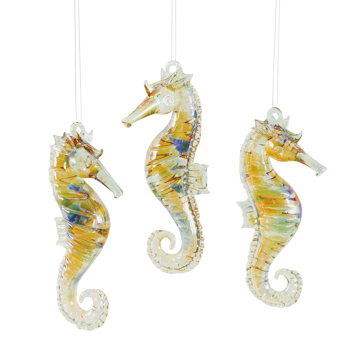 Glass Seahorse Ornaments