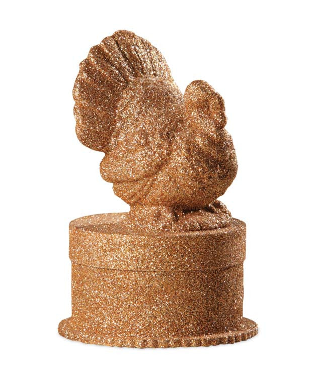 Glitter Turkey Container | Small Round Box | Bethany Lowe Thanksgiving ...