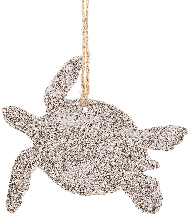 Glittered Sea Turtle Silhouette Ornament