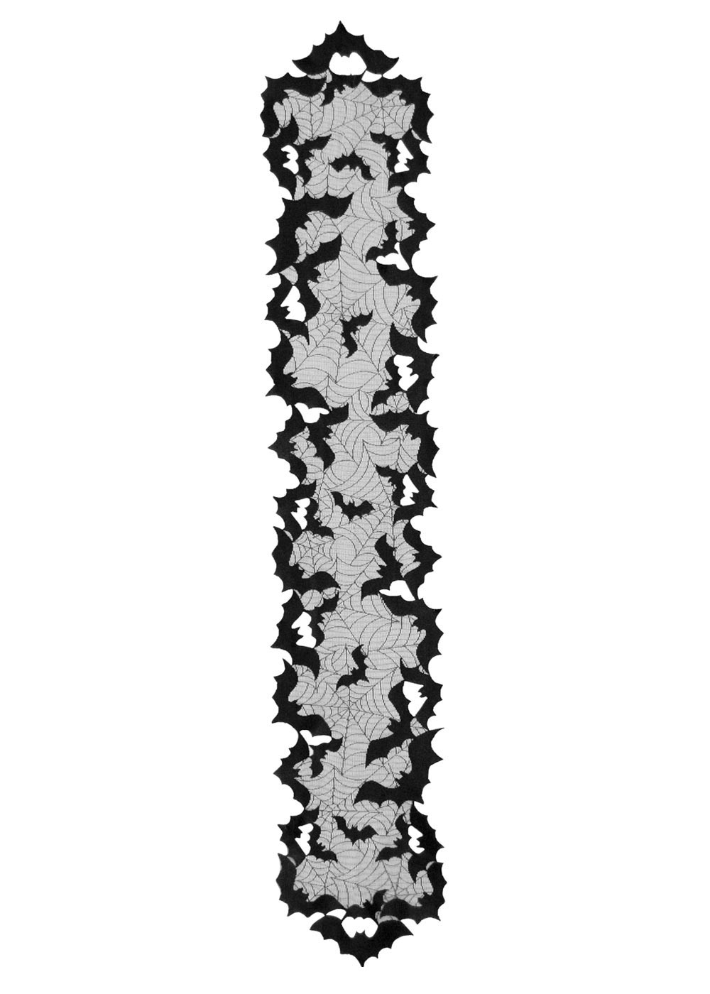 Going Batty Table Runner | Black Lace Bat Decor | Halloween Tabletop ...
