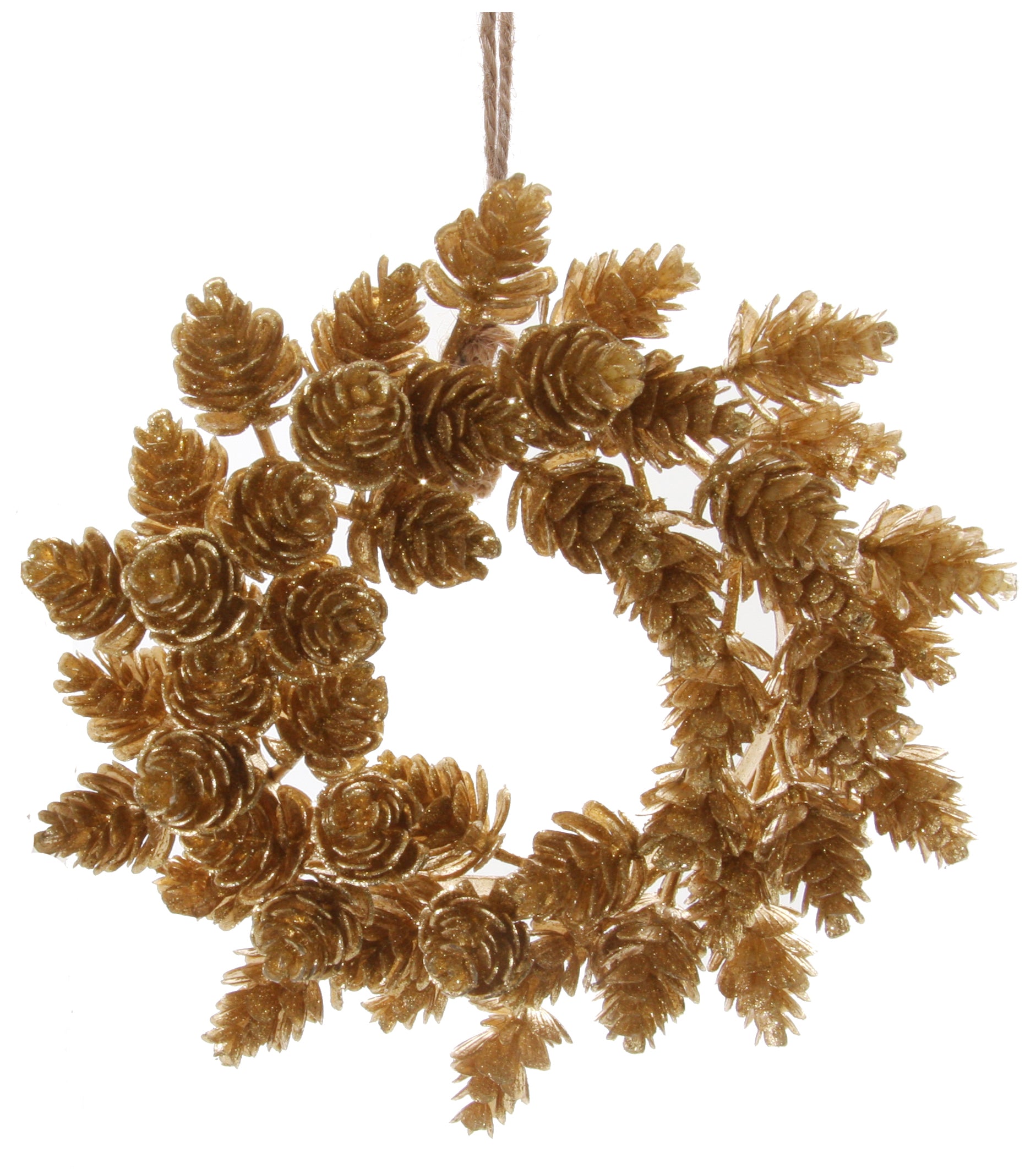 Golden Pinecone Wreath