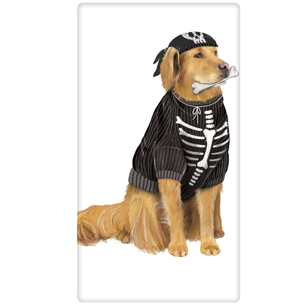 Golden Retriever in Pirate Costume Towel by Mary Lake Thompson