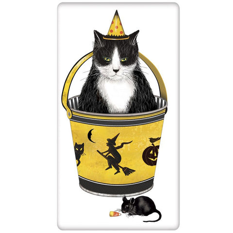 Mary Lake Thompson Halloween Flour Sack Towel Witch Flying On Broom, Black  Cats