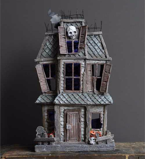Haunted Victorian Dollhouse Old Haunted House Tabletop Halloween