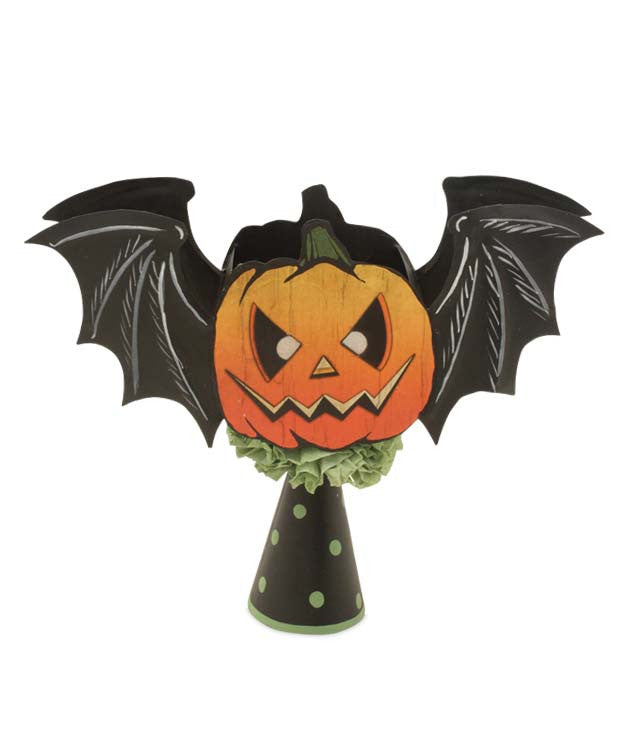 Haunted Pumpkin Bat Halloween Tree Topper