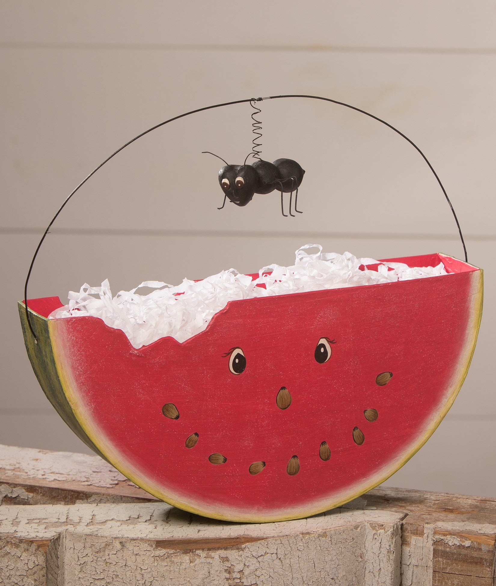 Hello Summer Watermelon Bucket with Dangling Ant