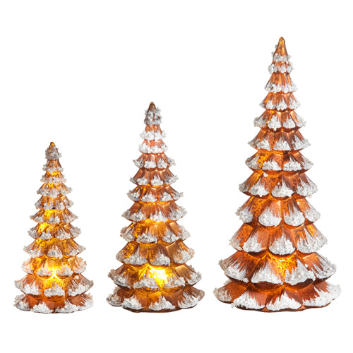 Holiday Spice Glass Trees with Lights