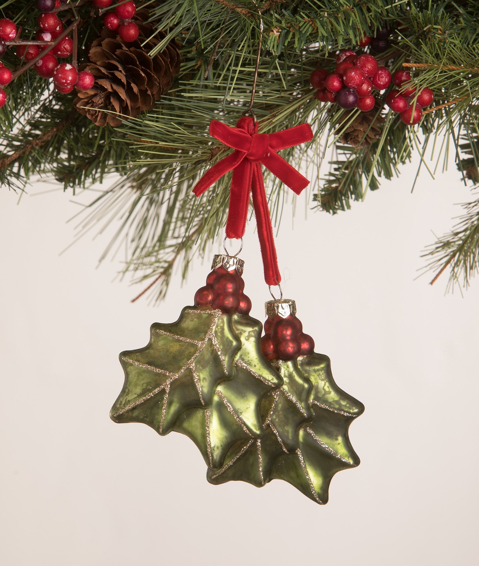Holly Dangle Ornament by Bethany Lowe