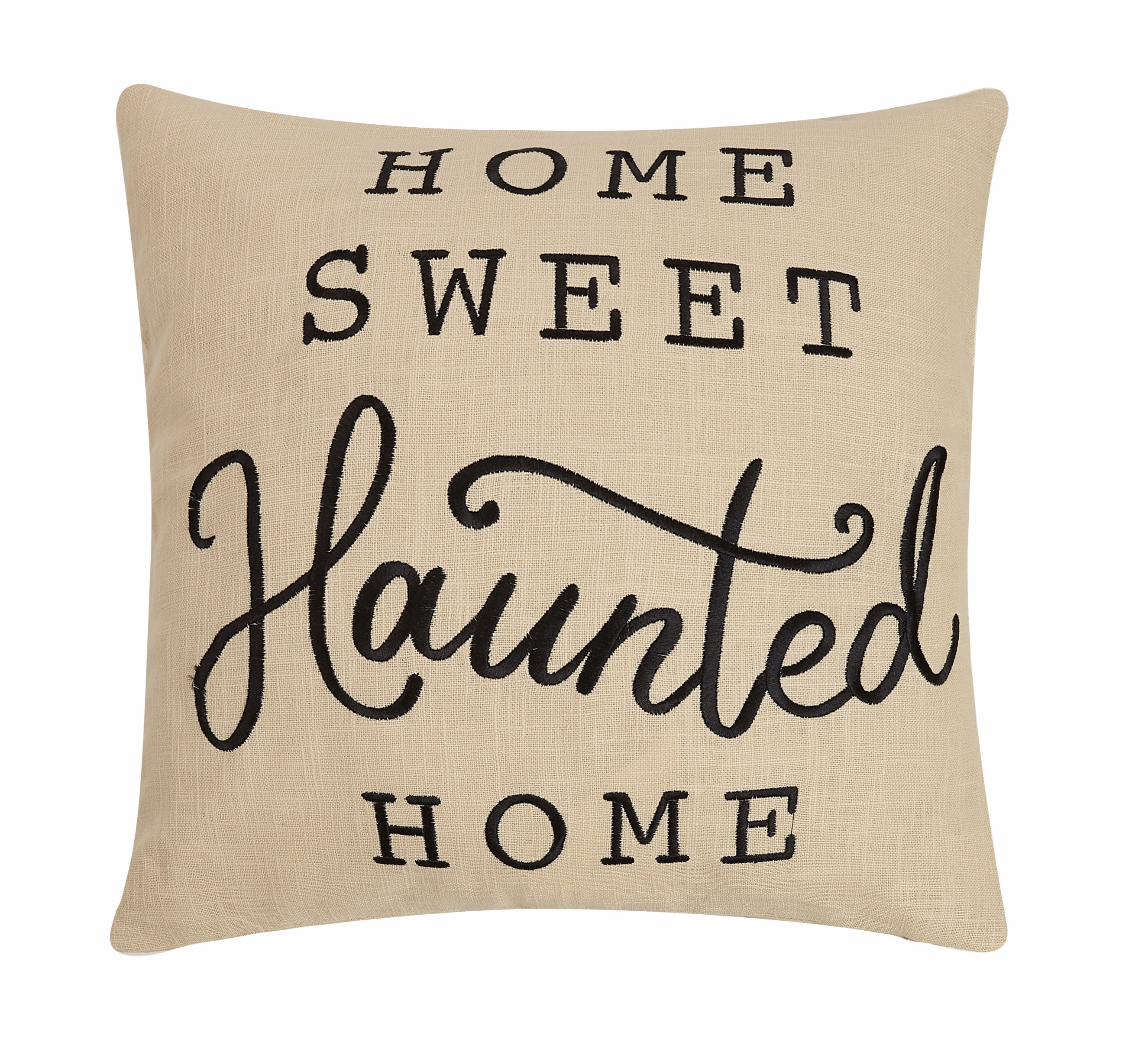 Home Sweet Haunted Home Embroidered Pillow