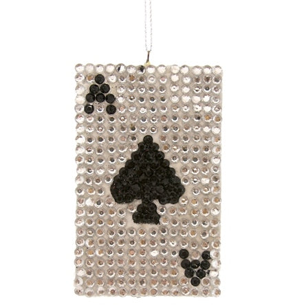 Jeweled Ace of Spades Ornament
