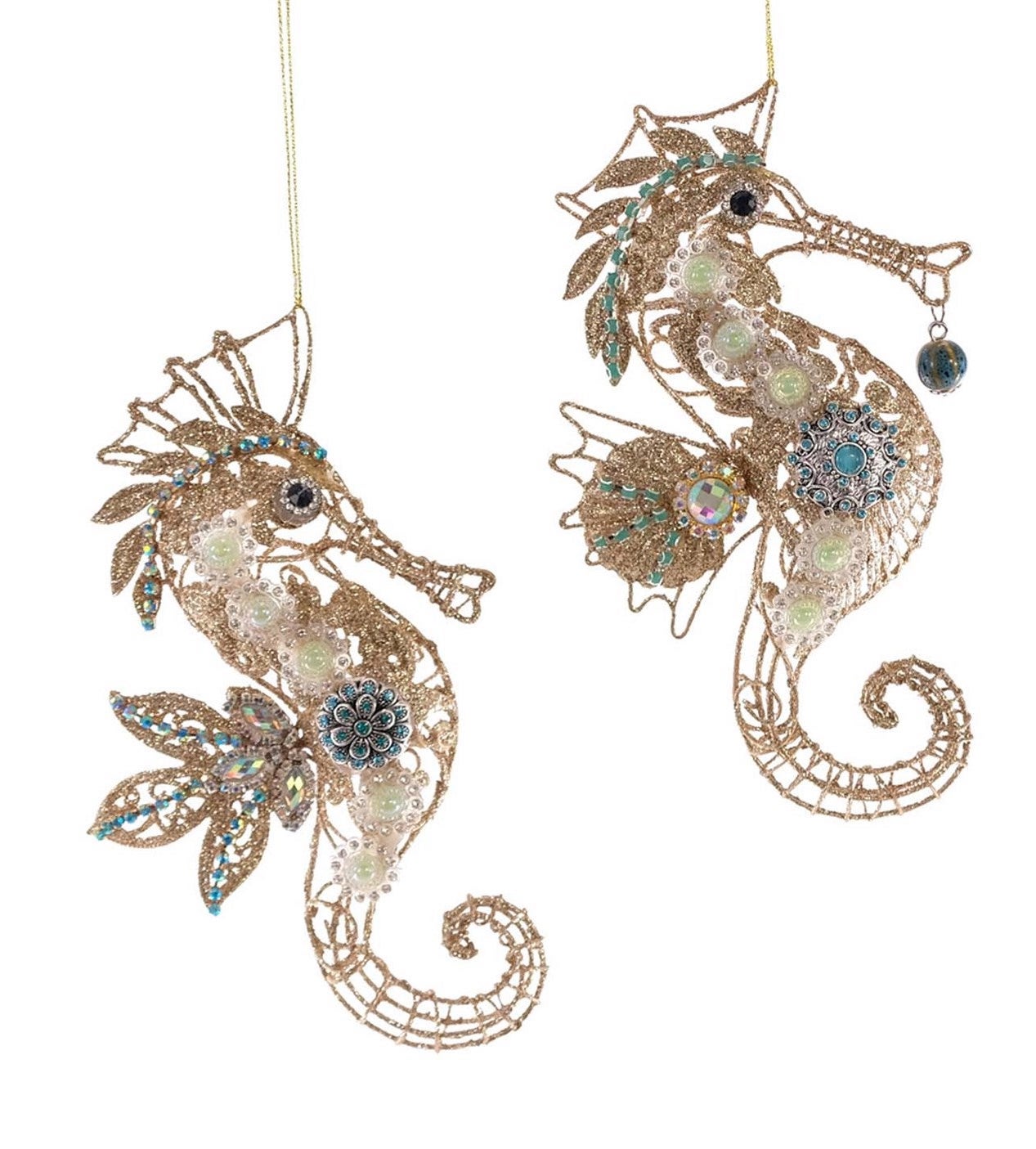 Jeweled Seahorse Ornaments by Katherine's Collection