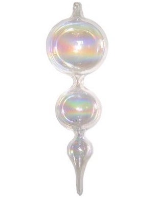 Jim Marvin Clear Iridescent Glass Finial Ornament