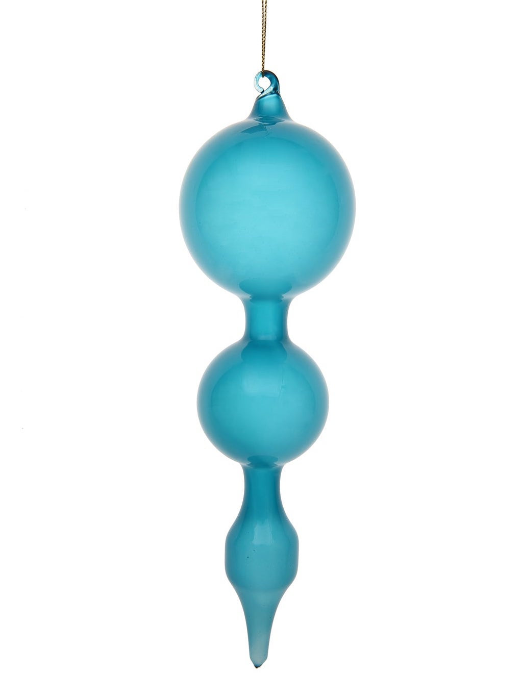 Jim Marvin Denim Blue Bubblegum Glass Finial Ornament