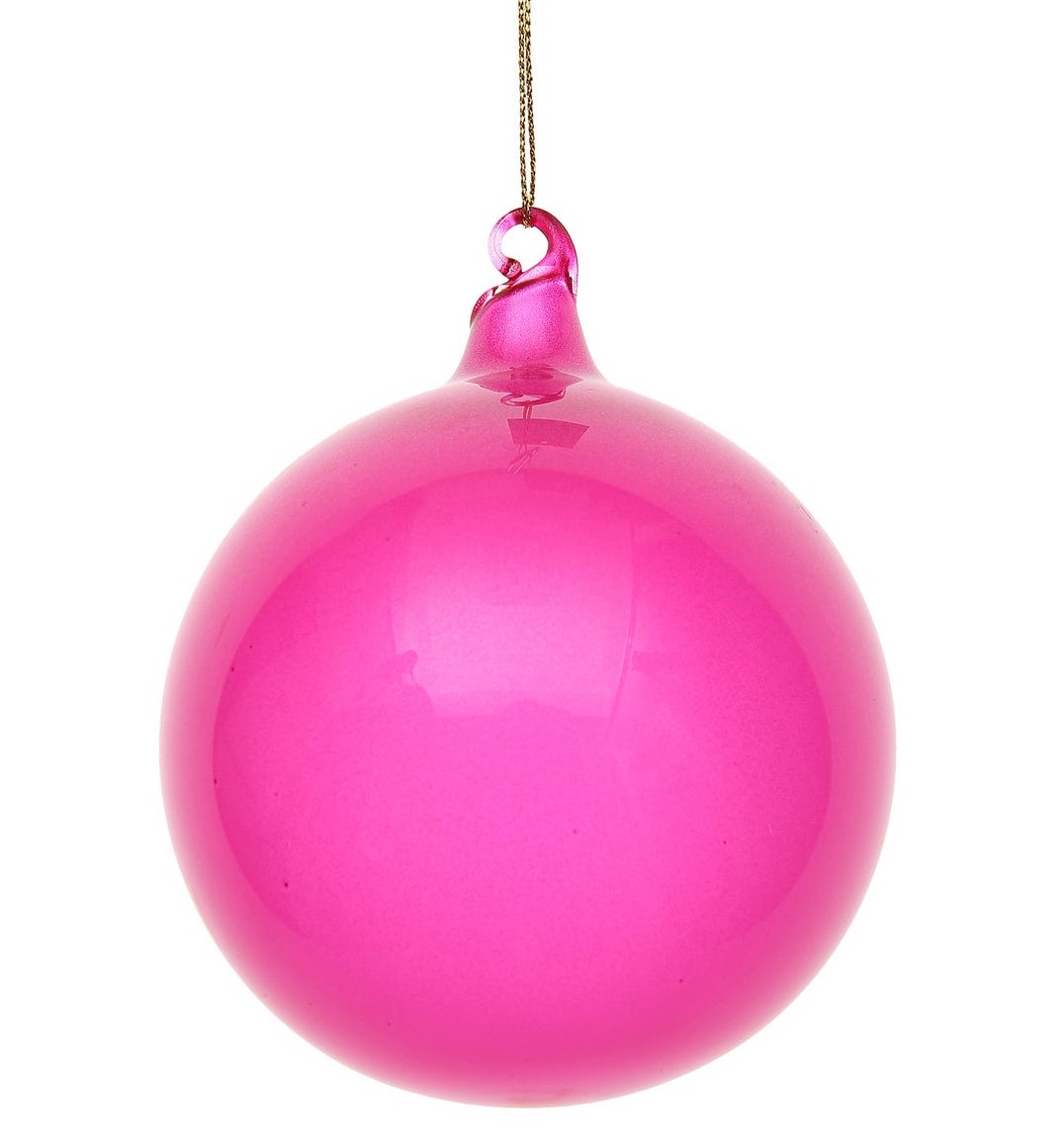 Jim Marvin Fuchsia Glitter Bubblegum Glass Ball Ornaments