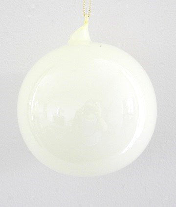 Jim Marvin Ivory Bubblegum Glass Ball Ornaments