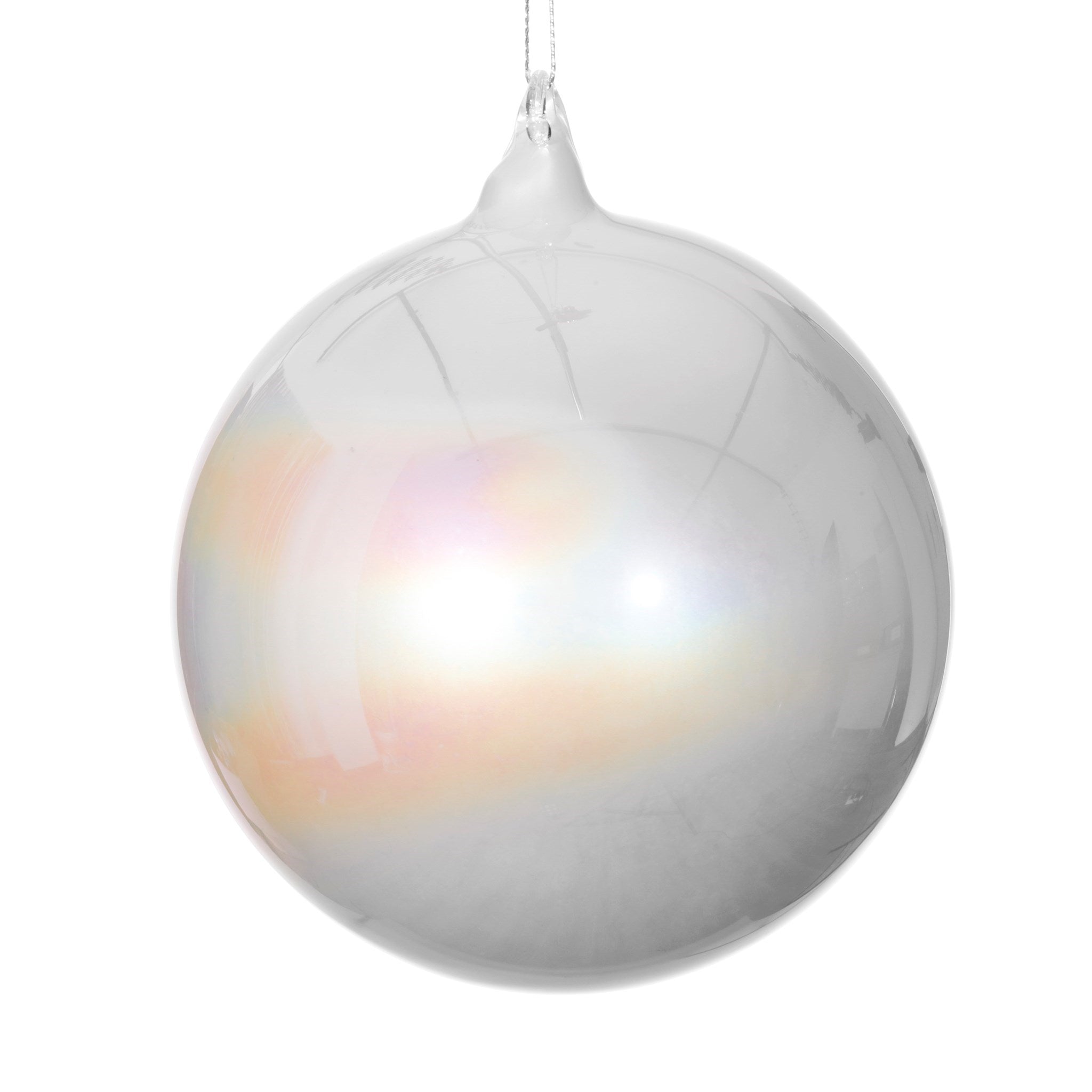 Jim Marvin Ivory Pearl Glass Ornaments, 120 mm Set of 6