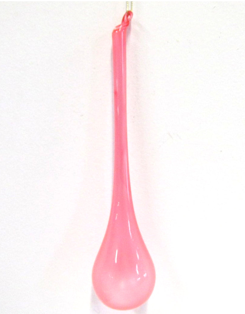 Jim Marvin Light Pink Teardrop Bubblegum Glass Ornaments
