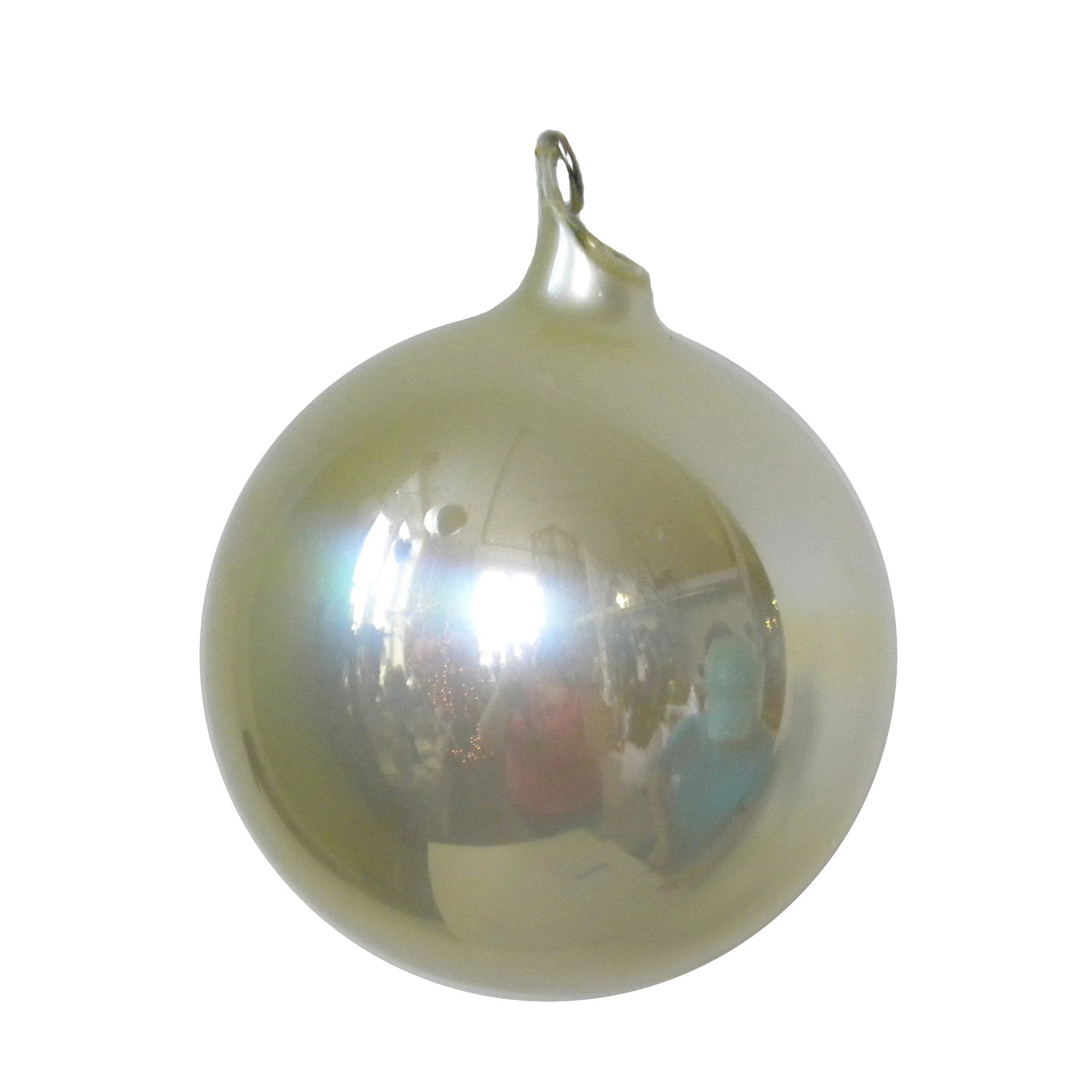 Jim Marvin Linen Cream Pearl Glass Ball Ornaments