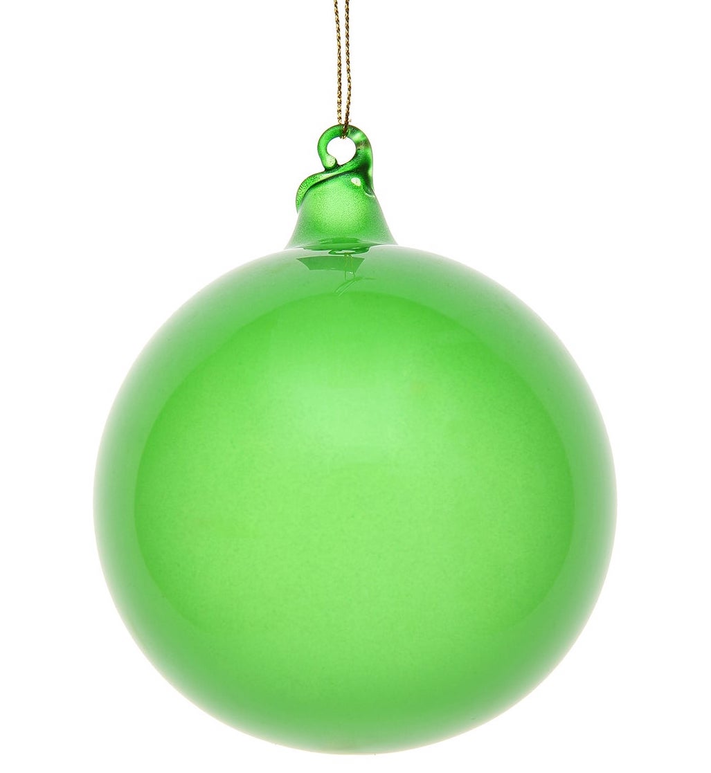 Jim Marvin Mint Green Glitter Bubblegum Glass Ball Ornaments