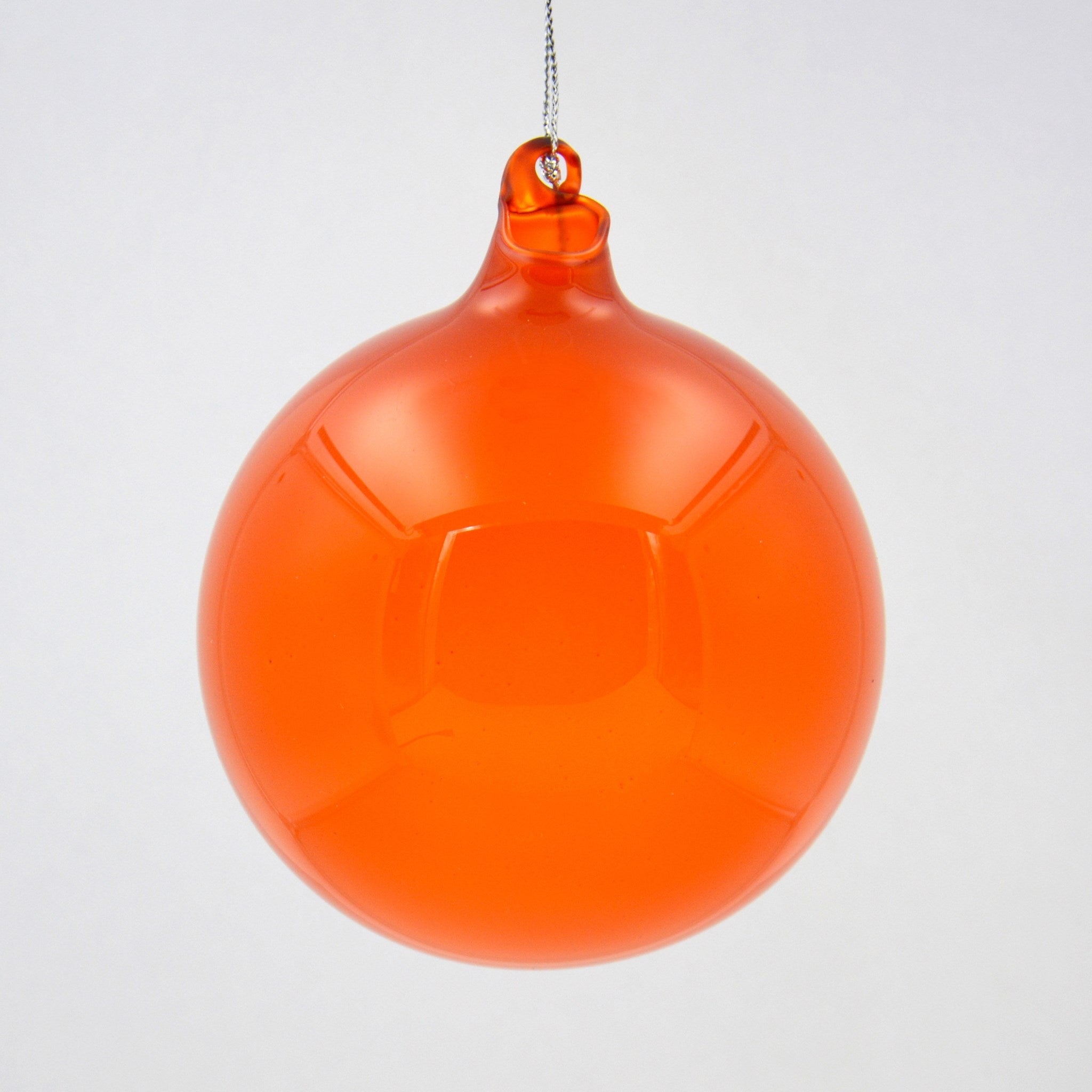 Jim Marvin Persimmon Red Orange Bubblegum Glass Ornaments