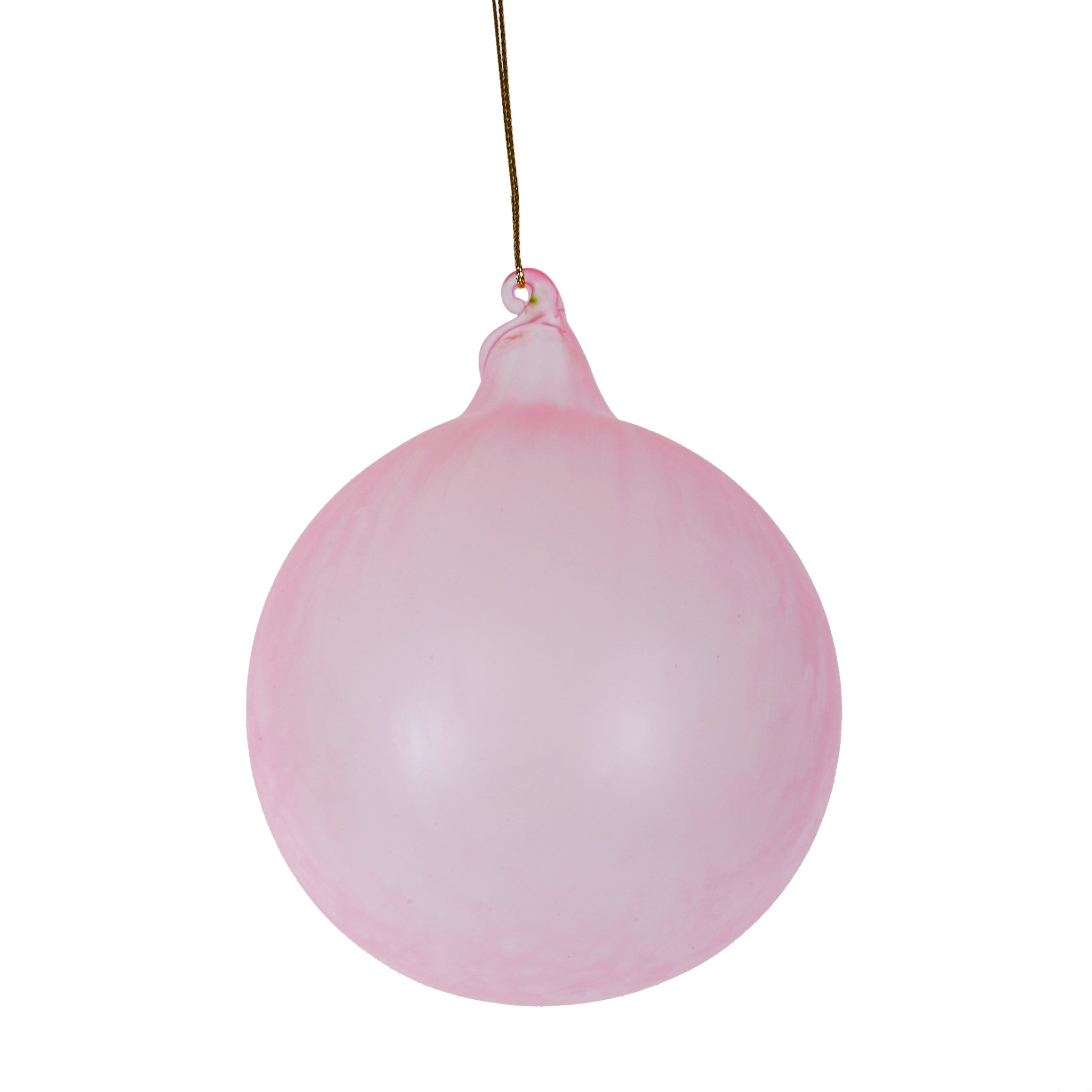 Jim Marvin Pink Marble Ice Glass Ball Ornaments
