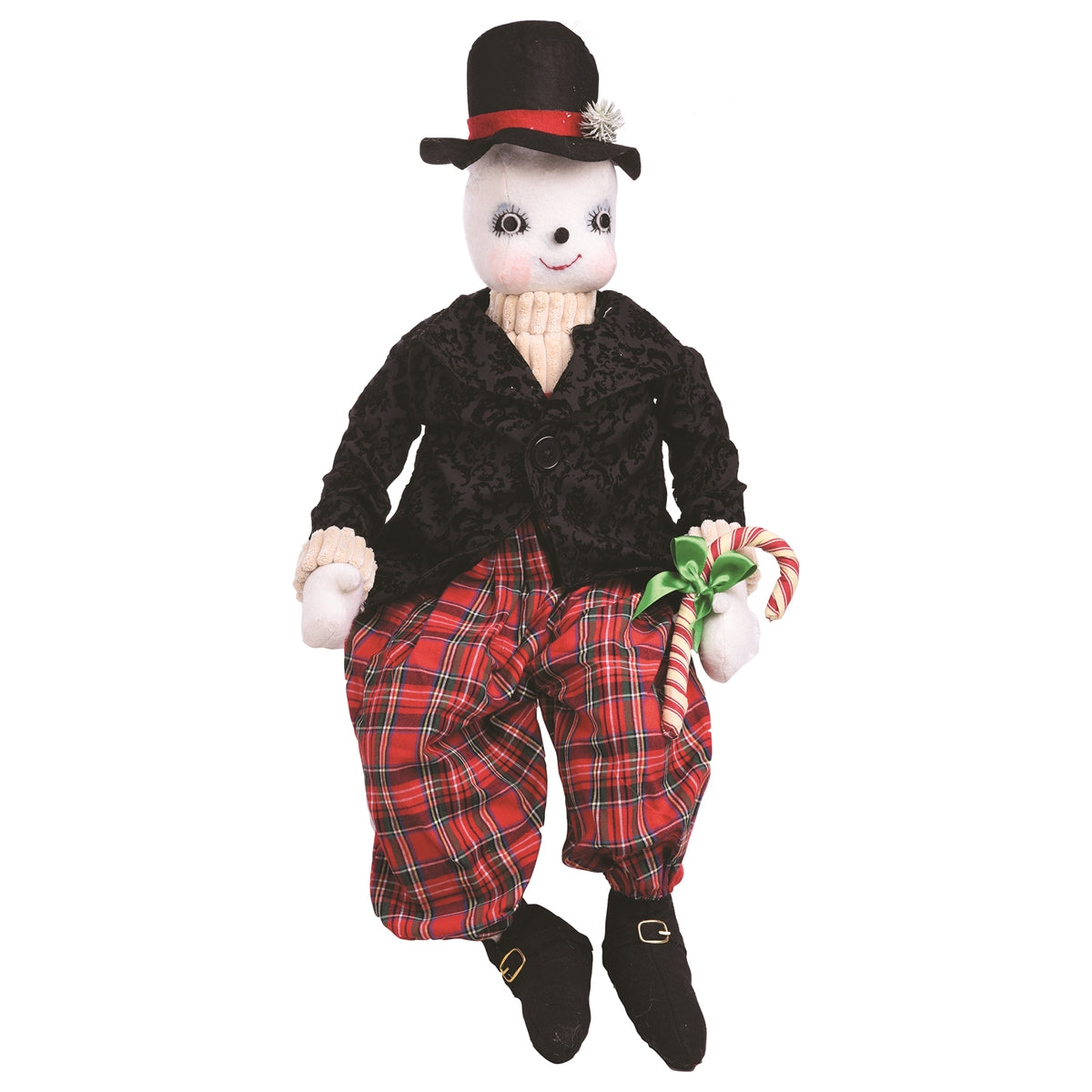 Joe Spencer Byron Snowman in Top Hat - Cloth Snowmen Dolls