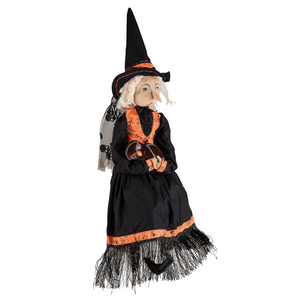 Joe Spencer Mabel Witch with Owl | Cloth Halloween Doll ...