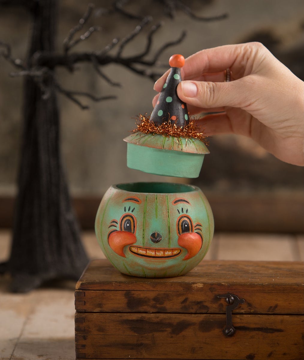 Jackie Teal-o-ween Pumpkin Container