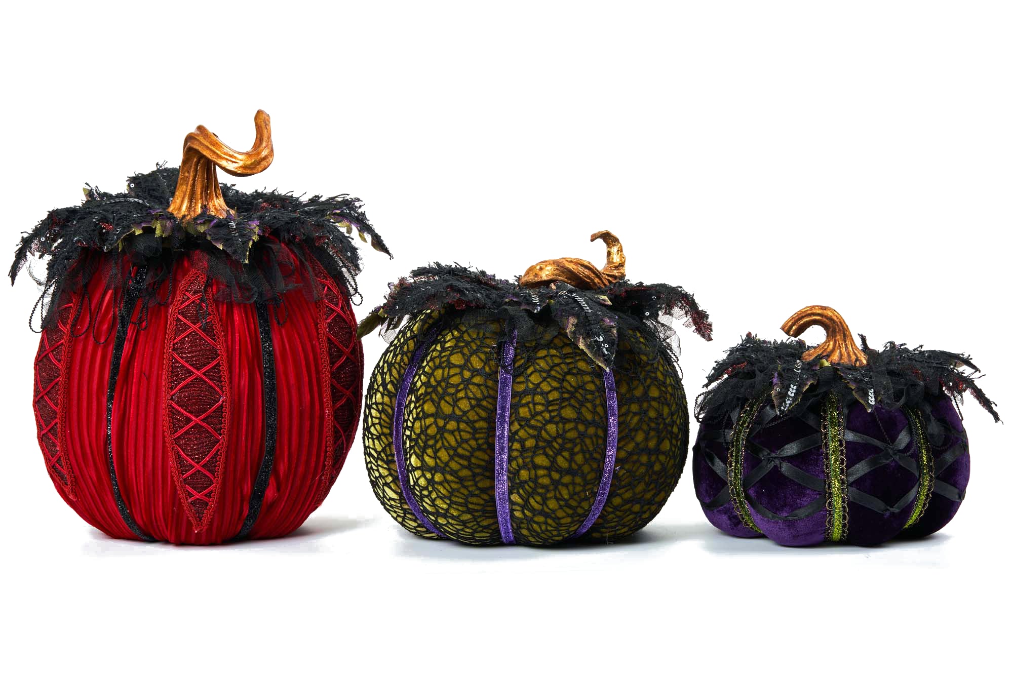 Katherine's Collection Designer Pumpkins, Red, Green, Purple, Black Fabric