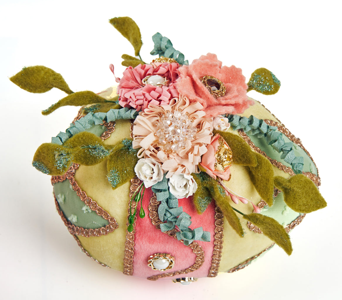 Blooms & Blessings Fabric Eggs decorated with Flowers & Jewels