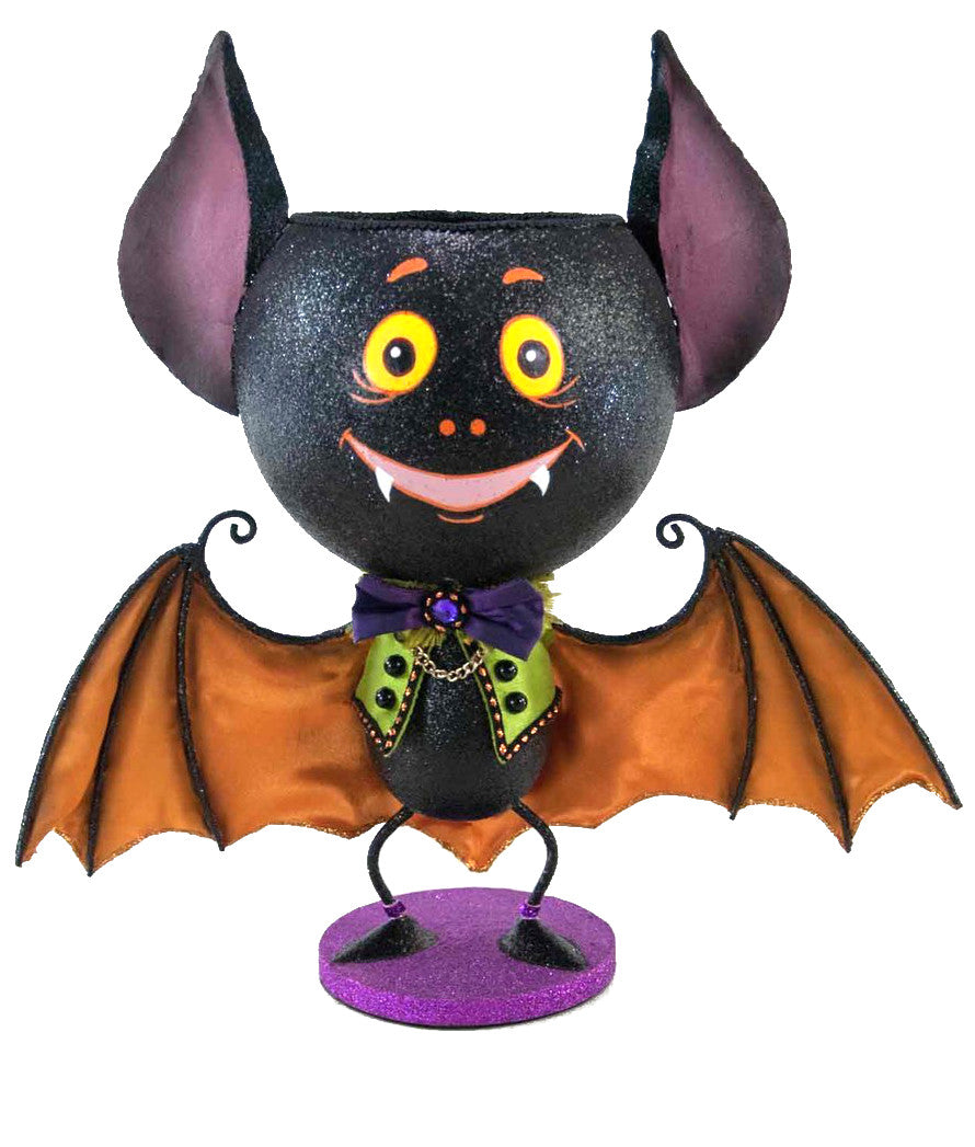 Katherine's Collection Pumpkin Patch Bat Candy Container for Halloween