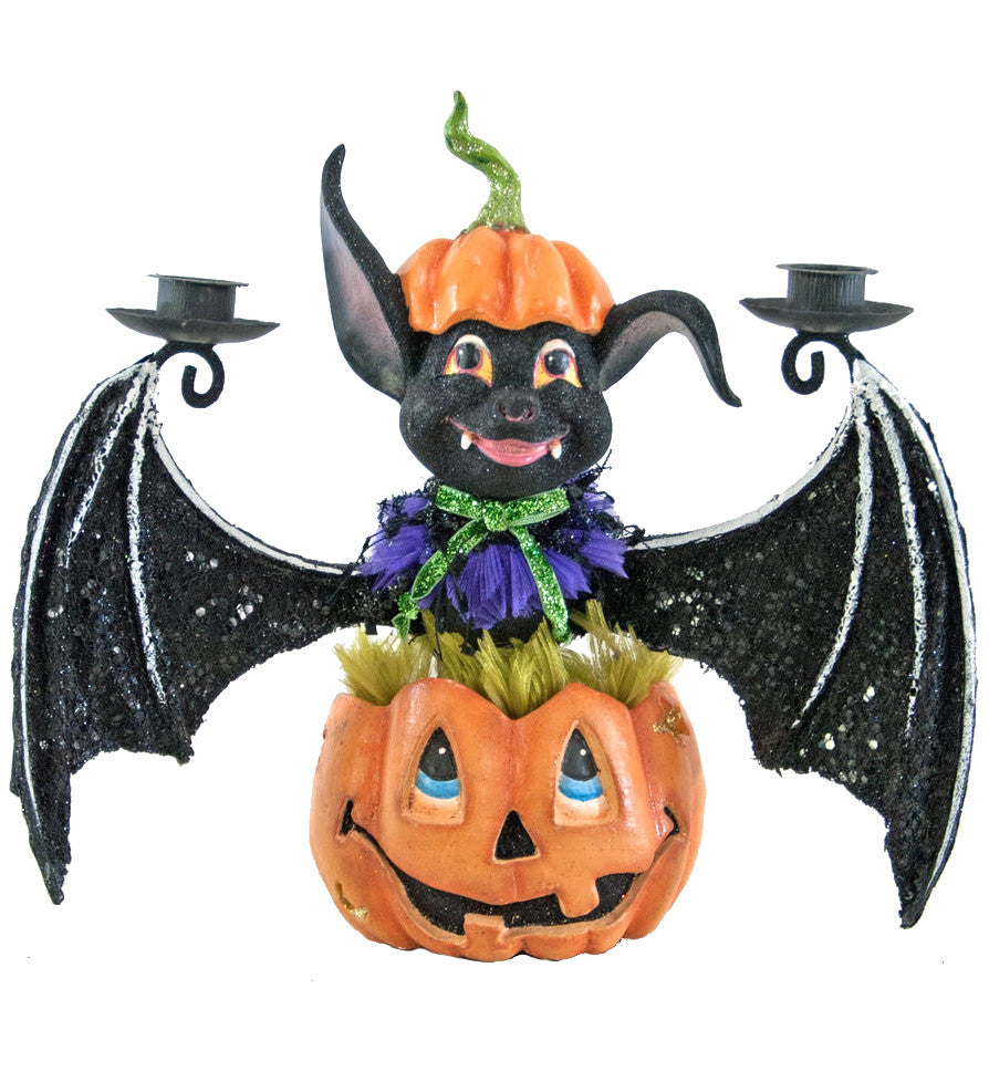 Katherine's Collection Pumpkin Patch Bat Wall Sconce Candle Holder