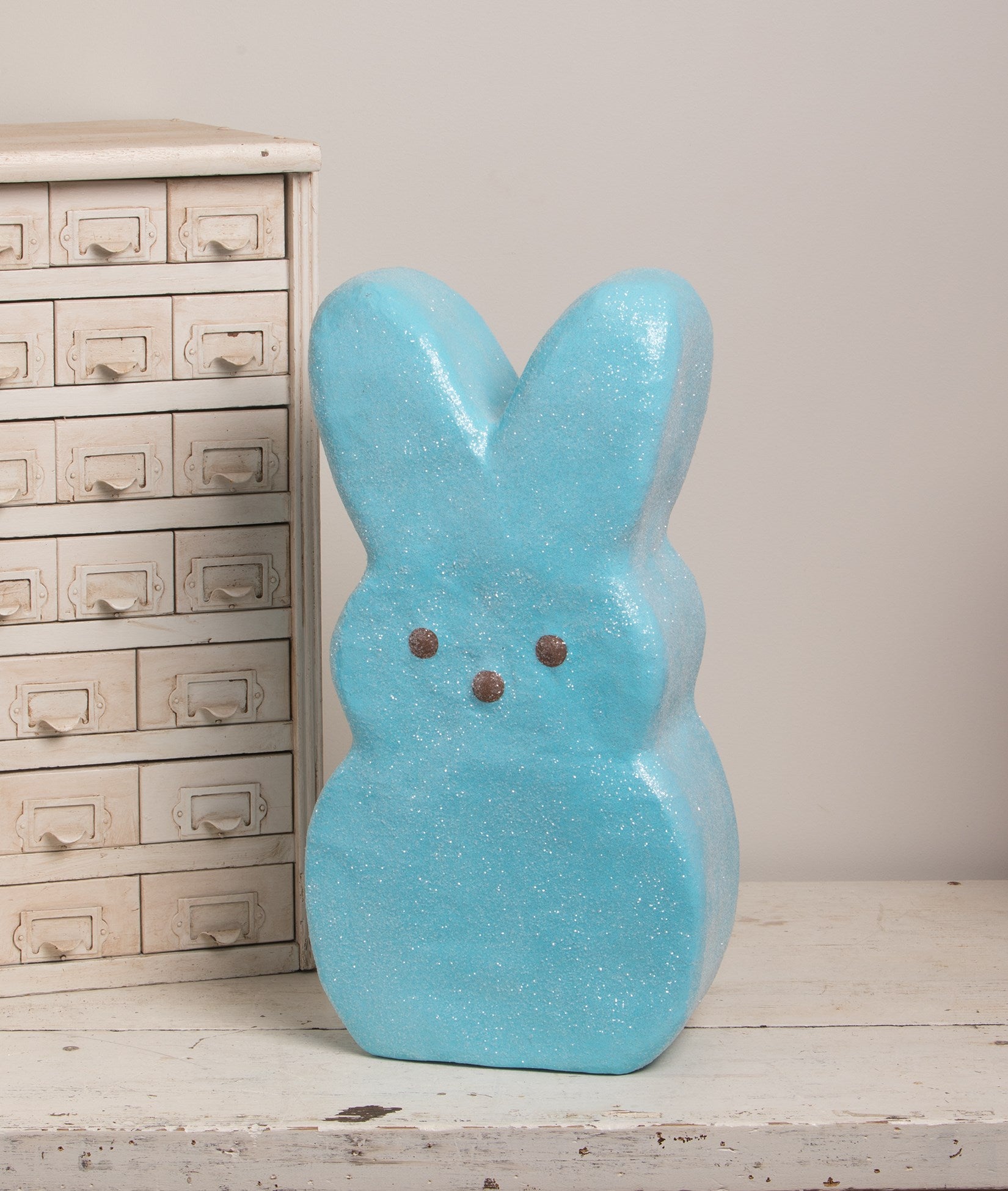 Peeps Large Blue Bunny, 18.5" Paper Mache