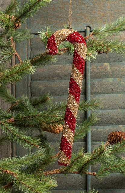 Large Candy Cane Ornaments - Tinsel Candy Cane