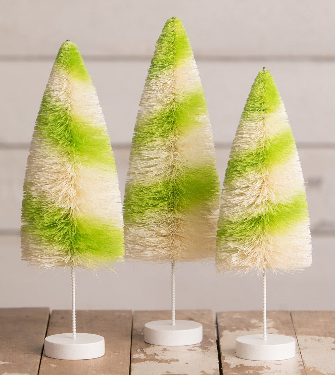 Lime Stripes Delights Bottle Brush Trees by Bethany Lowe