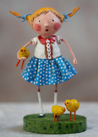 Lori Mitchell Chickie Dee Figurine with Chicks