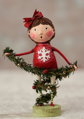 Lori Mitchell Deck the Halls Girl with Garland
