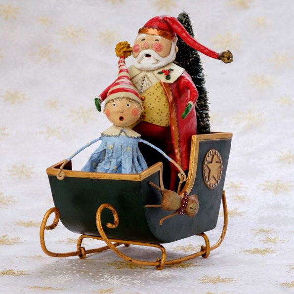 Lori Mitchell Santa's Sleigh Ride Christmas Figurine