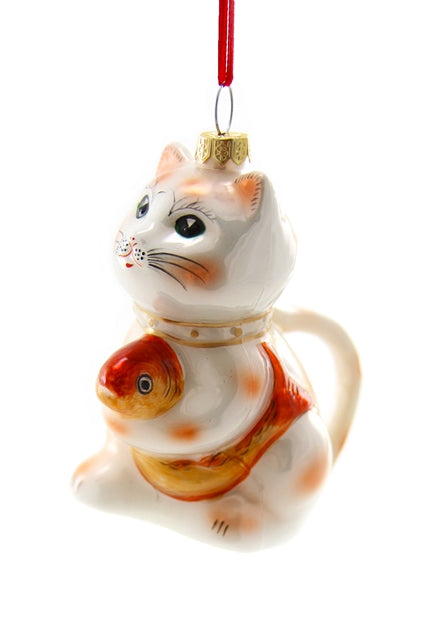 Lucky Cat with Goldfish Ornament