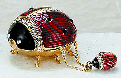 Lucky Ladybug Trinket Box with Necklace