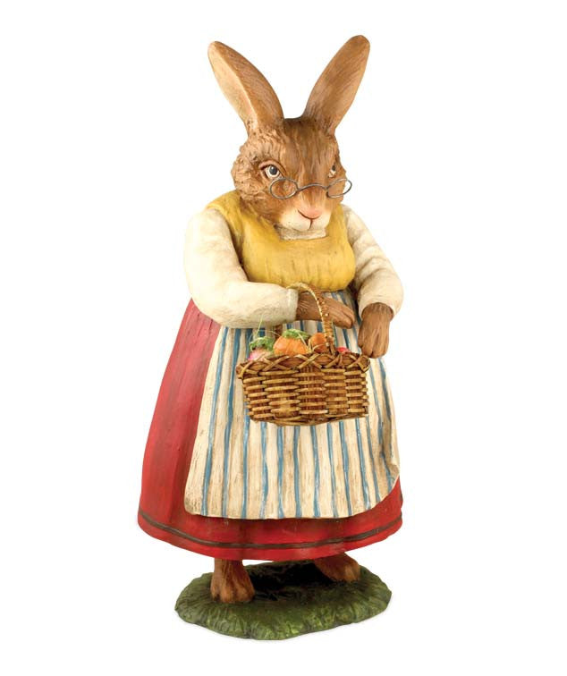 Bethany Lowe Mama Rabbit Going to Market Figurine