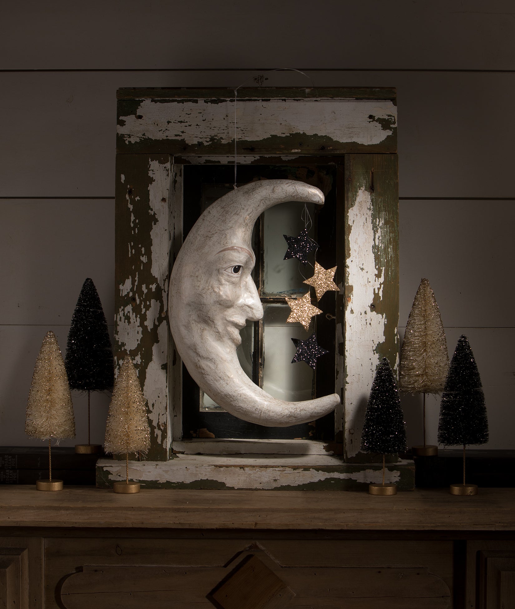 Man in the Moon with Stars, Paper Mache