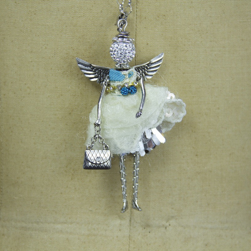 Aquamarine Angel Necklace