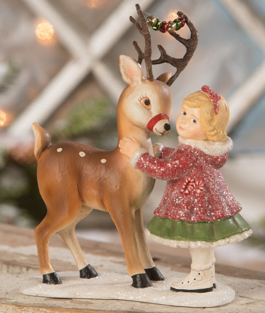 Maya Dressing Reindeer Figurine by Bethany Lowe