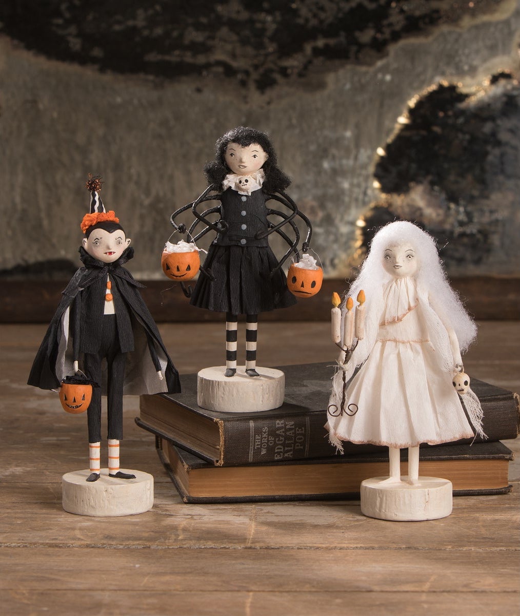 Michelle Lauritsen Halloween Figurines  Dracula, Spider & Ghostie 