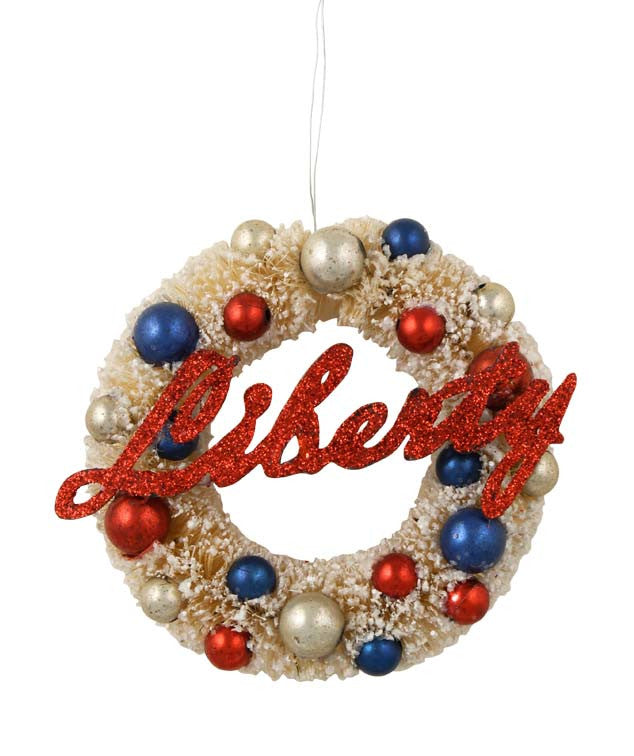 Mini Liberty Wreath Ornament by Bethany Lowe