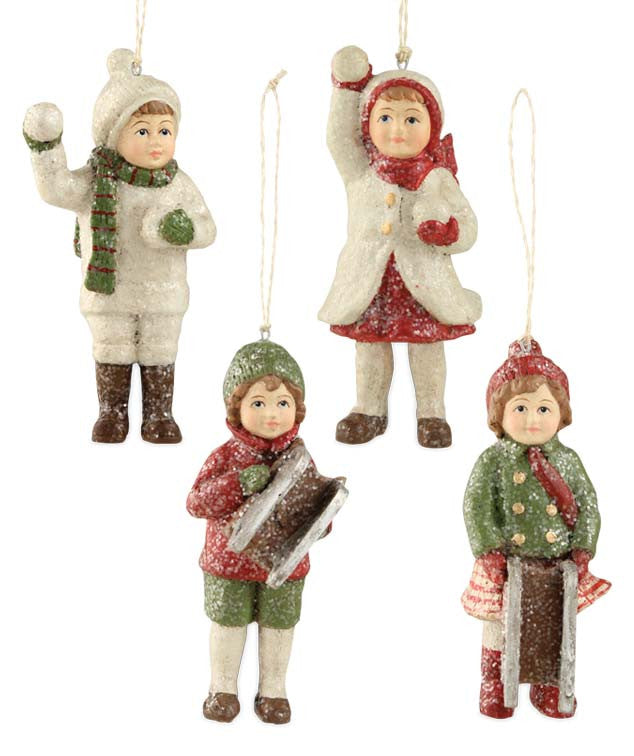 Mini Traditional Snow Child Ornaments - Bethany Lowe Christmas